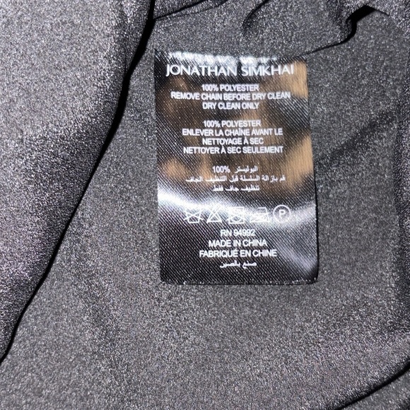 Jonathan Simkhai Ellis Crystal Strap Cut Out Mini Dress Size 4 Black/Silver - Picture 13 of 16